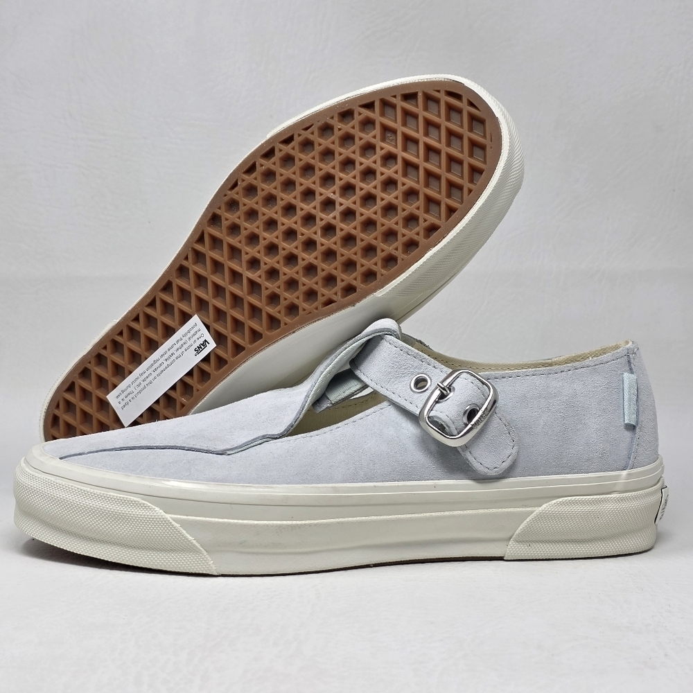 Vans Mary Jane Suede Shoe Casual Retro Buckle Light Blue Women's Size 9 New